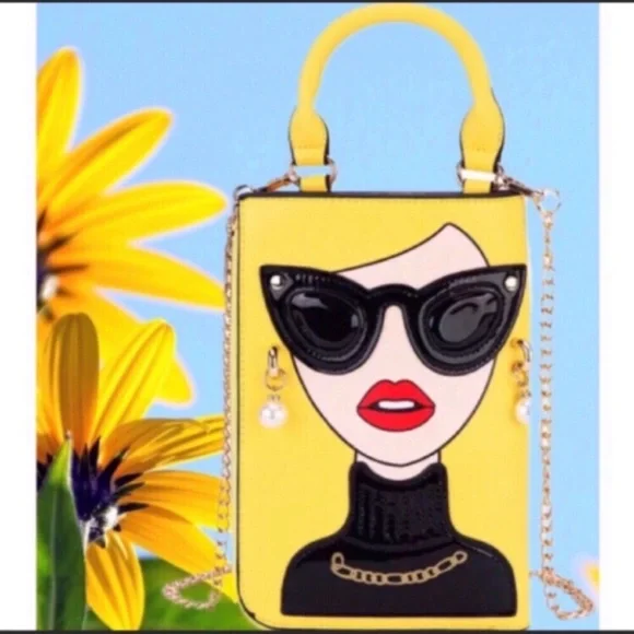 Yellow Personality Bag Blonde Crossbody Satchel - Picture 2 of 5